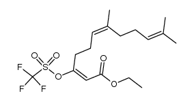 ethyl 3-(((trifluoromethyl)sulfonyl)oxy)-7,11-dimethyldodeca-2(E),6(Z),10-trienoate Structure