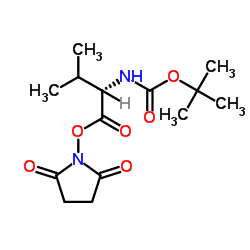 tert-Butoxycarbonyl-L-valine N-hydroxysuccinimide ester structure
