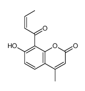8-but-2-enoyl-7-hydroxy-4-methylchromen-2-one结构式