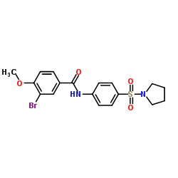 3-Bromo-4-methoxy-N-[4-(1-pyrrolidinylsulfonyl)phenyl]benzamide结构式