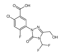 2-chloro-5-[4-(difluoromethyl)-3-(hydroxymethyl)-5-oxo-1,2,4-triazol-1-yl]-4-fluorobenzoic acid结构式