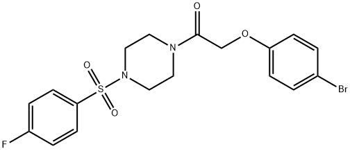 2-(4-溴苯氧基)-1-(4-((4-氟苯基)磺酰基)哌嗪-1-基)乙酮结构式