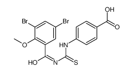 4-[[[(3,5-DIBROMO-2-METHOXYBENZOYL)AMINO]THIOXOMETHYL]AMINO]-BENZOIC ACID结构式