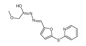 2-methoxy-N-[(E)-(5-pyridin-2-ylsulfanylfuran-2-yl)methylideneamino]acetamide结构式