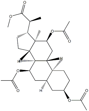 (20S)-3α,7α,12α-Tris(acetyloxy)-5β-pregnane-20-carboxylic acid methyl ester结构式