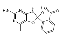 2-methoxy-7-methyl-2-(2-nitro-phenyl)-2,3-dihydro-oxazolo[4,5-d]pyrimidin-5-ylamine结构式