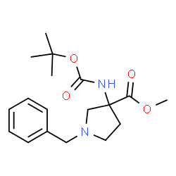 methyl 1-benzyl-3-{[(tert-butoxy)carbonyl]amino}pyrrolidine-3-carboxylate Structure