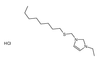 1-ethyl-3-(octylsulfanylmethyl)-1,2-dihydroimidazol-1-ium,chloride结构式