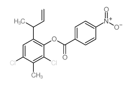 Phenol,2,4-dichloro-3-methyl-6-(1-methyl-2-propen-1-yl)-, 1-(4-nitrobenzoate) Structure