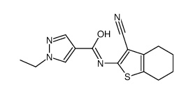 N-(3-cyano-4,5,6,7-tetrahydro-1-benzothiophen-2-yl)-1-ethylpyrazole-4-carboxamide结构式