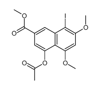 4-(乙酰基氧基)-8-碘-5,7-二甲氧基-2-萘羧酸甲酯结构式