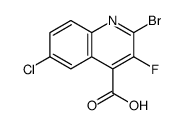 2-bromo-6-chloro-3-fluoroquinoline-4-carboxylic acid Structure