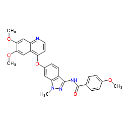 N-{6-[(6,7-Dimethoxy-4-quinolinyl)oxy]-1-methyl-1H-indazol-3-yl}-4-methoxybenzamide结构式