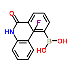 (3-((2-氟苯基)氨基甲酰)苯基)硼酸结构式