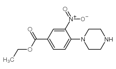 3-硝基-4-哌嗪-1-基苯甲酸乙酯结构式