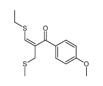 3-ethylthio-2-methylthiomethyl-1-(p-methoxyphenyl)prop-2-en-1-one Structure