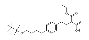 2-(2-(4-(4-(tert-butyldimethylsilanyloxy)-butyl)-phenyl)-ethyl)-malonic acid monoethyl ester Structure
