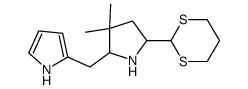 2-[[5-(1,3-dithian-2-yl)-3,3-dimethylpyrrolidin-2-yl]methyl]-1H-pyrrole结构式