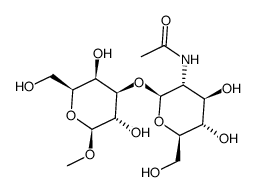 3-O-(N-乙酰基-β-D-氨基葡萄糖基)-β-D-吡喃半乳糖苷甲基结构式