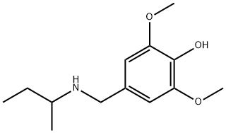 4-{[((丁-2-基)氨基)甲基]-2,6-二甲氧基苯酚结构式