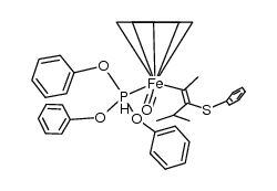(Cp)iron(carbonyl){P(O(phenyl))3}{η1-(E)-C(methyl)C(CH(methyl)2)S(phenyl)}结构式