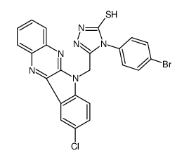 4-(4-bromophenyl)-3-[(9-chloroindolo[3,2-b]quinoxalin-6-yl)methyl]-1H-1,2,4-triazole-5-thione Structure