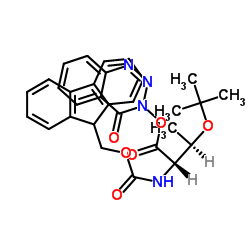 N-芴甲氧羰基-O-叔丁基-L-苏氨酸-3,4- 二氢-3-羟基-4-氧-1,2,3-苯并三嗪酯结构式