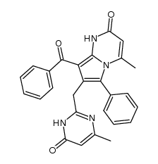 8-benzoyl-4-methyl-7-[(4-methyl-6-oxo-1,6-dihydropyrimidin-2-yl)methyl]-6-phenylpyrrolo[1,2-a]pyrimidin-2(1H)-one Structure