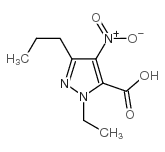 1-乙基-4-硝基-3-丙基-1H-吡唑-5-羧酸结构式