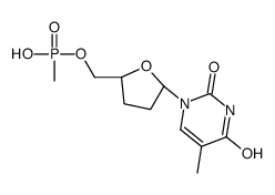 methyl-[[(2S,5R)-5-(5-methyl-2,4-dioxopyrimidin-1-yl)oxolan-2-yl]methoxy]phosphinic acid结构式