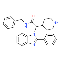 N-苄基-2-(2-苯基-1H-苯并[D]咪唑-1-基)-2-(哌啶-4-基)乙酰胺结构式