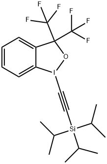 1-[2-(Triisopropylsilyl)ethynyl]-3,3-bis(trifluoromethyl)-1,2-benziodoxole Structure