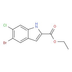 Ethyl 5-bromo-6-chloro-1H-indole-2-carboxylate structure