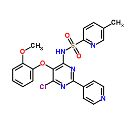 N-(6-chloro-5-(2-Methoxyphenoxy)-2-(pyridin-4-yl)pyriMidin-4-yl)-5-Methylpyridine-2-sulfonaMide结构式
