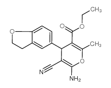 6-氨基-5-氰基-4-(2,3-二氢-1-苯并呋喃-5-基)-2-甲基-4H-吡喃-3-羧酸乙酯结构式