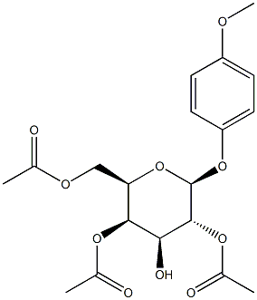 4-甲氧基苯基 BETA-D-吡喃半乳糖苷 2,4,6-三乙酸酯结构式