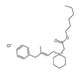 hexyl 2-[1-[(E)-3-methyl-4-phenylbut-2-enyl]piperidin-1-ium-1-yl]acetate,chloride结构式