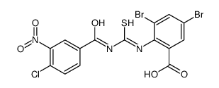 3,5-二溴-2-[[[(4-氯-3-硝基苯甲酰基)氨基]硫氧代甲基]氨基]-苯甲酸结构式