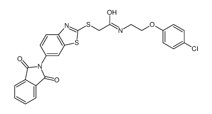 N-[2-(4-chlorophenoxy)ethyl]-2-[[6-(1,3-dioxoisoindol-2-yl)-1,3-benzothiazol-2-yl]sulfanyl]acetamide结构式