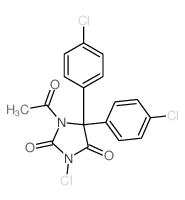 1-acetyl-3-chloro-5,5-bis(4-chlorophenyl)imidazolidine-2,4-dione structure