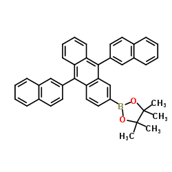 2-(9,10-di(naphthalen-2-yl)anthracen-2-yl)-4,4,5,5-tetramethyl-1,3,2-dioxaborolane structure
