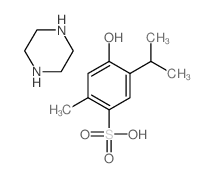 4-hydroxy-2-methyl-5-propan-2-yl-benzenesulfonic acid; piperazine结构式