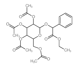 ethyl 2-phenyl-2-[3,4,5-triacetyloxy-6-(acetyloxymethyl)oxan-2-yl]oxy-acetate structure