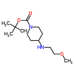 4-(2-甲氧基乙胺)哌啶-1-羧酸叔丁酯结构式