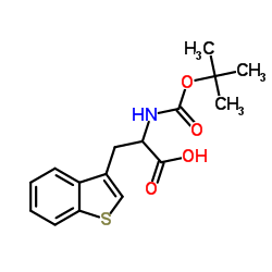 3-(苯并[b]噻吩-3-基)-2-(叔丁氧基羰基氨基)丙酸结构式