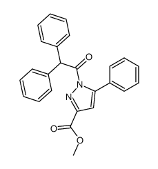1-Diphenylacetyl-5-phenyl-3-pyrazolcarbonsaeure-methylester结构式