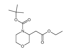 tert-butyl 3-(2-ethoxy-2-oxoethyl)Morpholine-4-carboxylate结构式