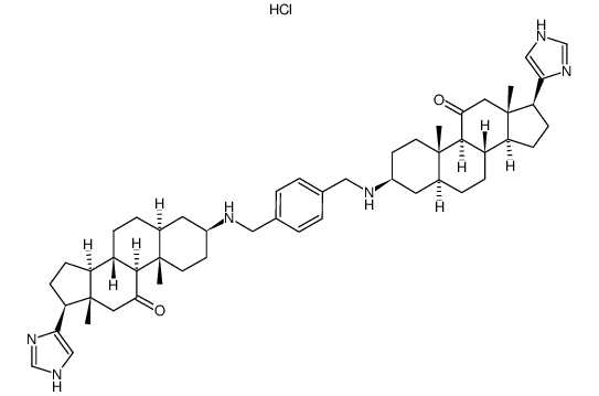 α,α'-bis(17β-(4'-imidazolyl)-11-keto-5α-androstan-3β-amino)-p-xylene结构式