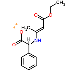(R)-[((3-乙氧基-1-甲基-3-氧代丙-1-烯基)氨基]苯乙酸钾结构式