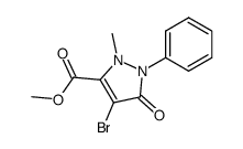 4-bromo-2-methyl-5-oxo-1-phenyl-2,5-dihydro-1H-pyrazole-3-carboxylic acid methyl ester Structure